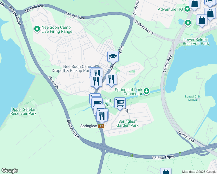 map of restaurants, bars, coffee shops, grocery stores, and more near in Singapore