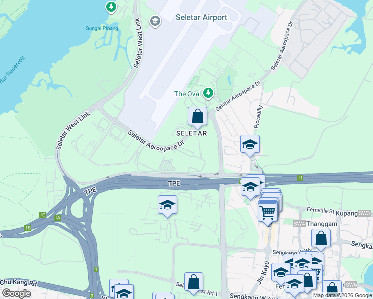 map of restaurants, bars, coffee shops, grocery stores, and more near in Singapore