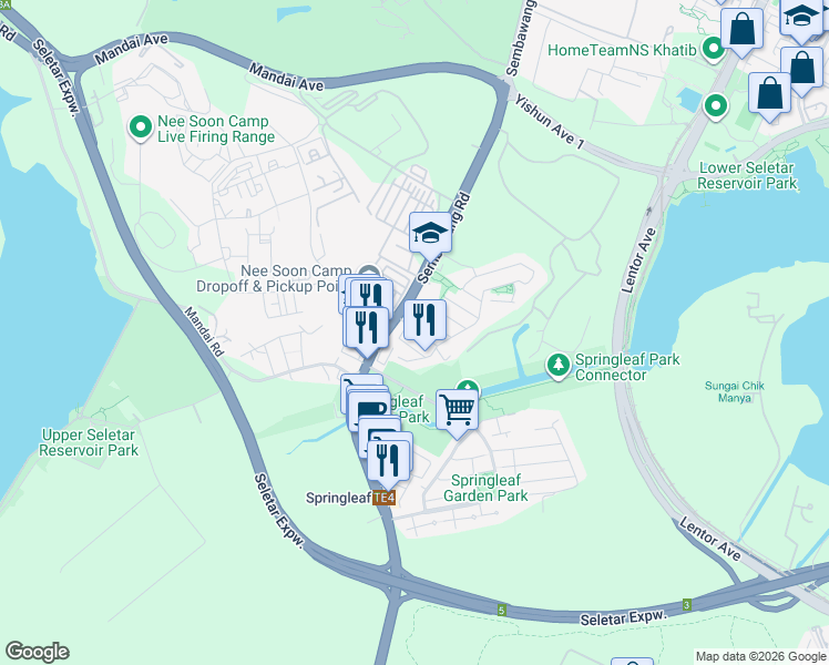 map of restaurants, bars, coffee shops, grocery stores, and more near in Singapore