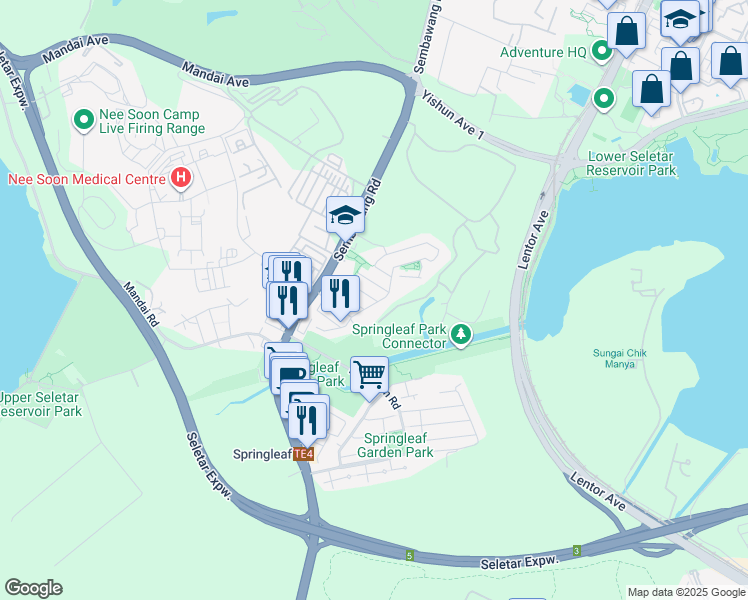 map of restaurants, bars, coffee shops, grocery stores, and more near in Singapore