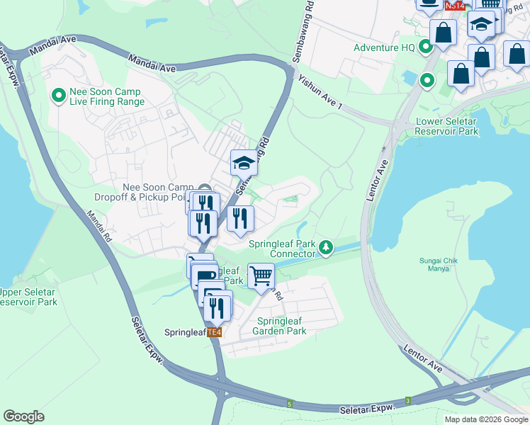 map of restaurants, bars, coffee shops, grocery stores, and more near in Singapore