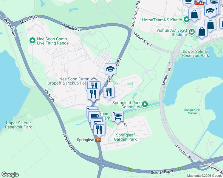 map of restaurants, bars, coffee shops, grocery stores, and more near in Singapore