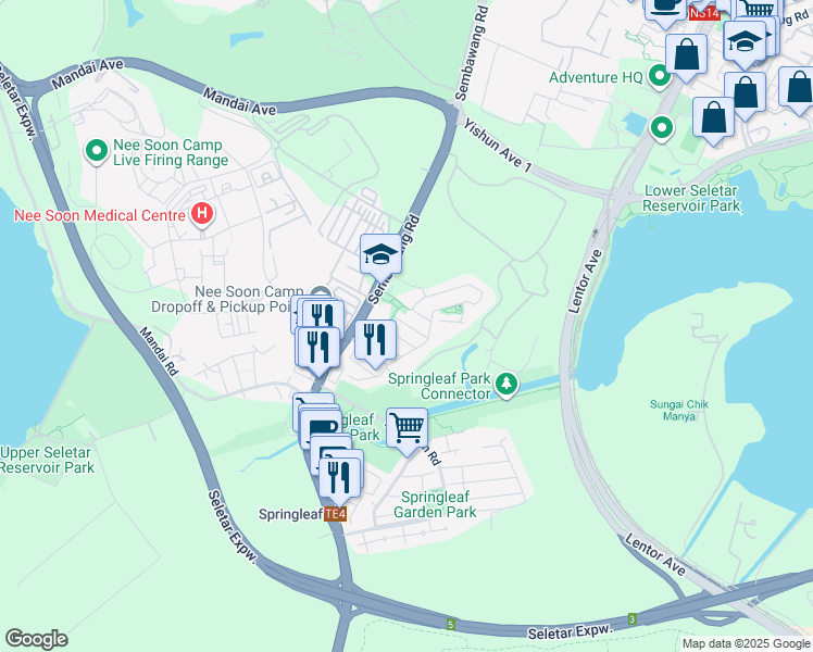 map of restaurants, bars, coffee shops, grocery stores, and more near in Singapore