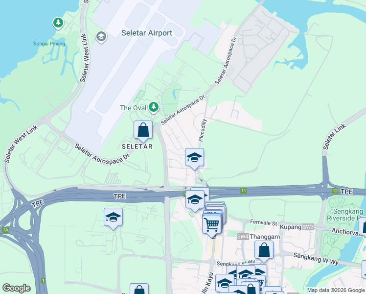 map of restaurants, bars, coffee shops, grocery stores, and more near in Singapore