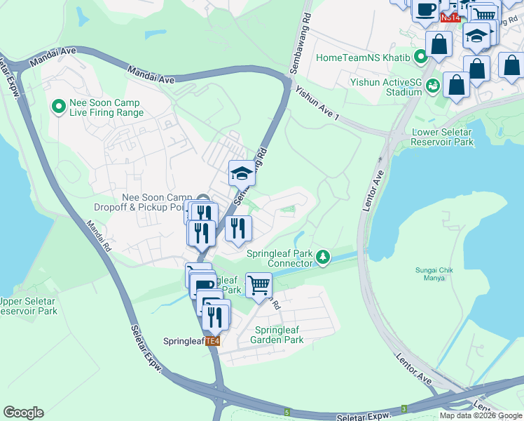 map of restaurants, bars, coffee shops, grocery stores, and more near in Singapore