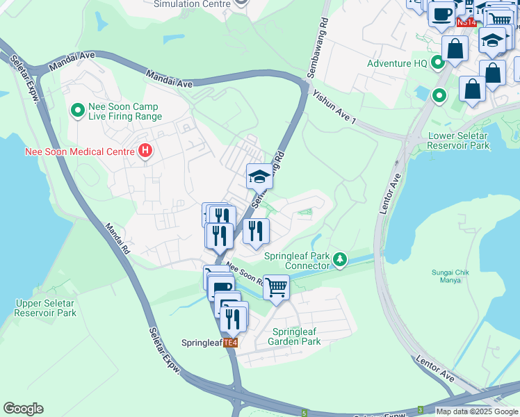 map of restaurants, bars, coffee shops, grocery stores, and more near in Singapore