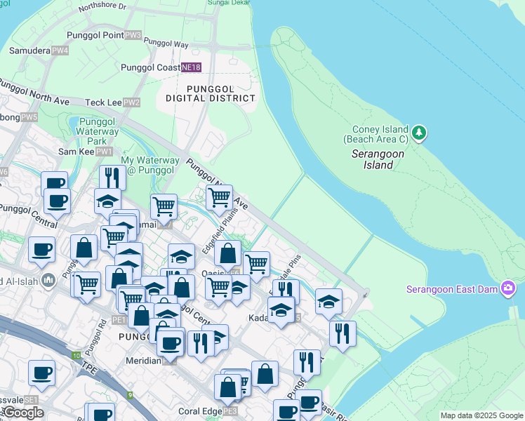 map of restaurants, bars, coffee shops, grocery stores, and more near in Singapore