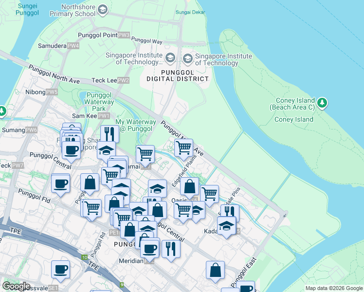 map of restaurants, bars, coffee shops, grocery stores, and more near in Singapore
