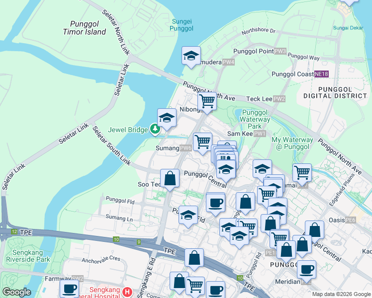 map of restaurants, bars, coffee shops, grocery stores, and more near in Singapore
