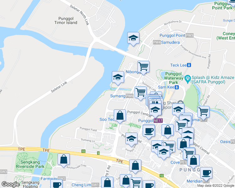 map of restaurants, bars, coffee shops, grocery stores, and more near in Singapore