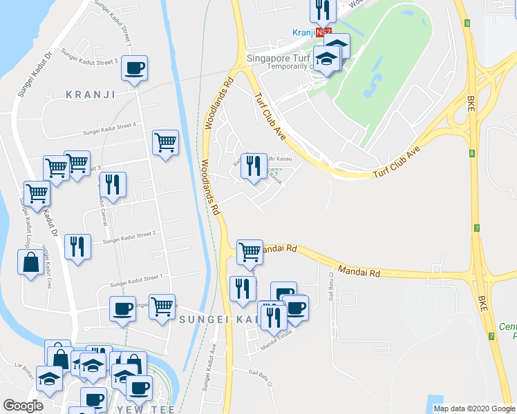 map of restaurants, bars, coffee shops, grocery stores, and more near in Singapore