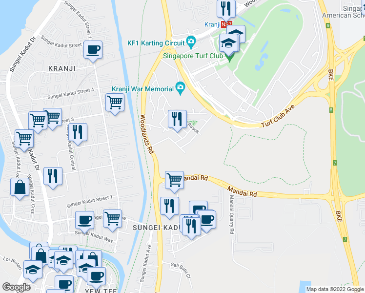 map of restaurants, bars, coffee shops, grocery stores, and more near in Singapore
