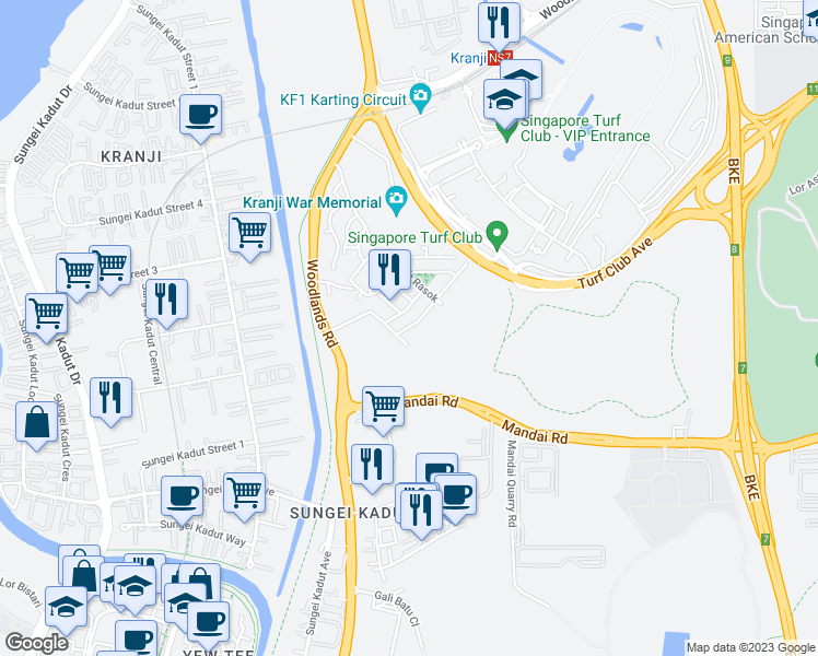 map of restaurants, bars, coffee shops, grocery stores, and more near in Singapore
