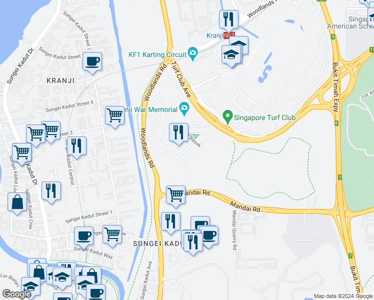 map of restaurants, bars, coffee shops, grocery stores, and more near in Singapore