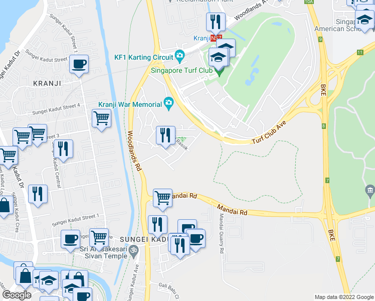 map of restaurants, bars, coffee shops, grocery stores, and more near in Singapore