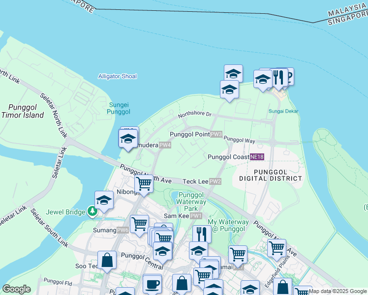 map of restaurants, bars, coffee shops, grocery stores, and more near in Singapore