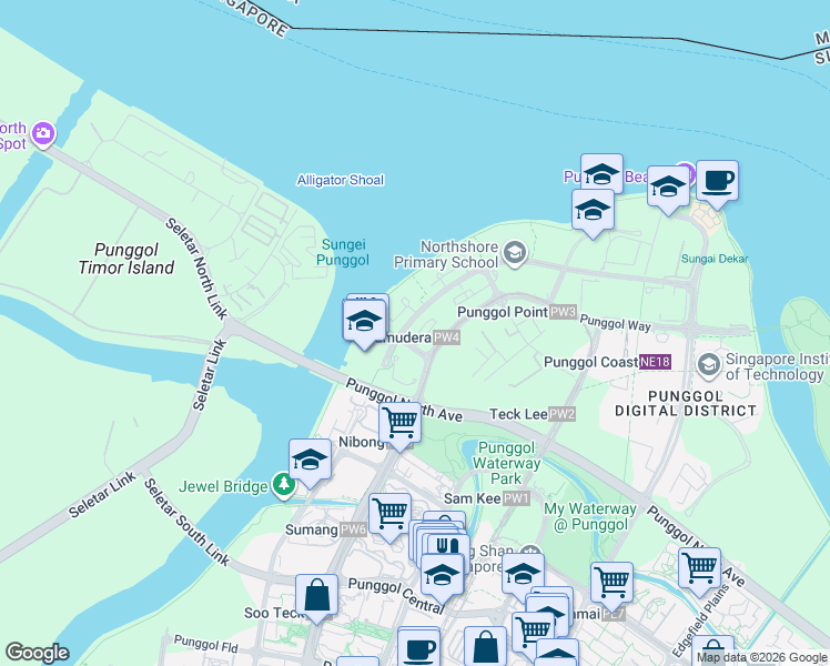 map of restaurants, bars, coffee shops, grocery stores, and more near in Singapore