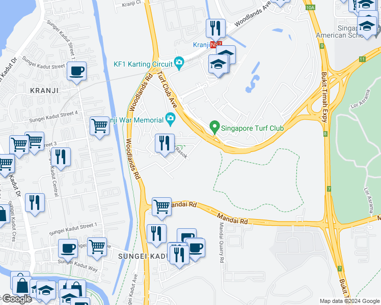 map of restaurants, bars, coffee shops, grocery stores, and more near in Singapore