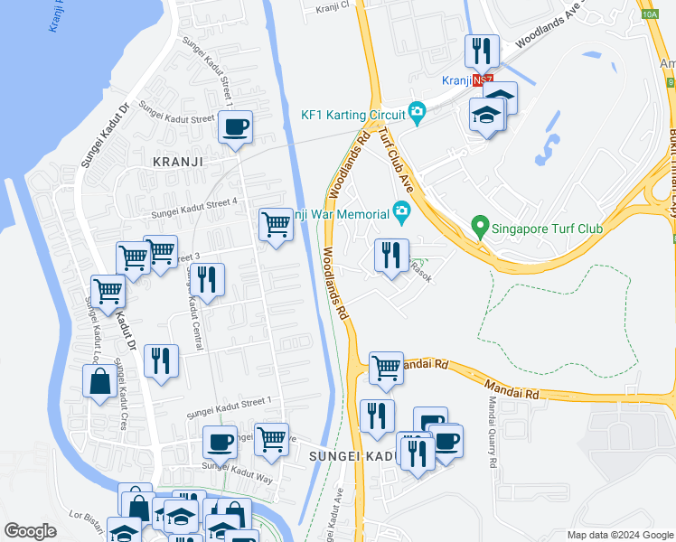 map of restaurants, bars, coffee shops, grocery stores, and more near in Singapore