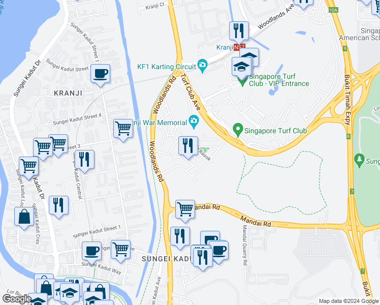 map of restaurants, bars, coffee shops, grocery stores, and more near in Singapore