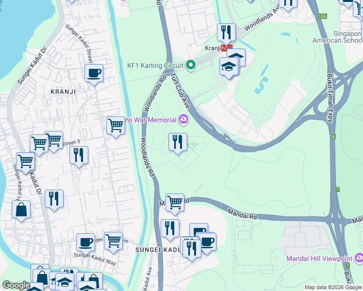 map of restaurants, bars, coffee shops, grocery stores, and more near in Singapore