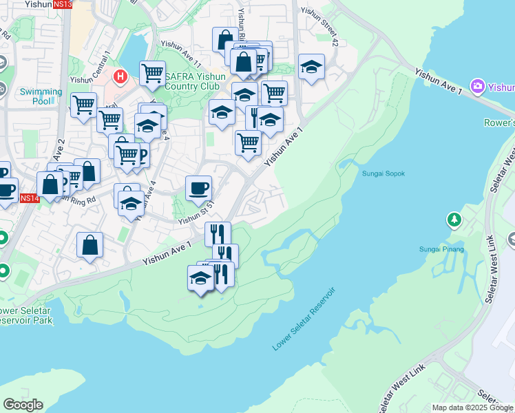 map of restaurants, bars, coffee shops, grocery stores, and more near in Singapore