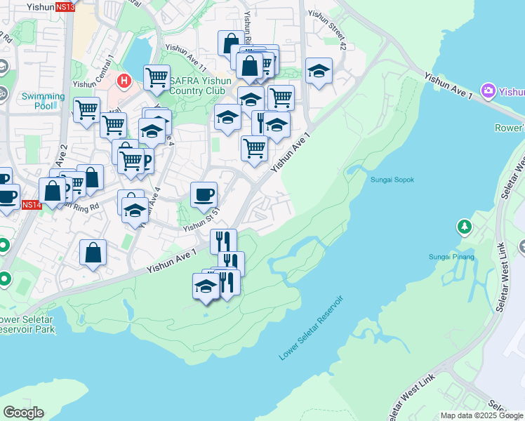 map of restaurants, bars, coffee shops, grocery stores, and more near in Singapore