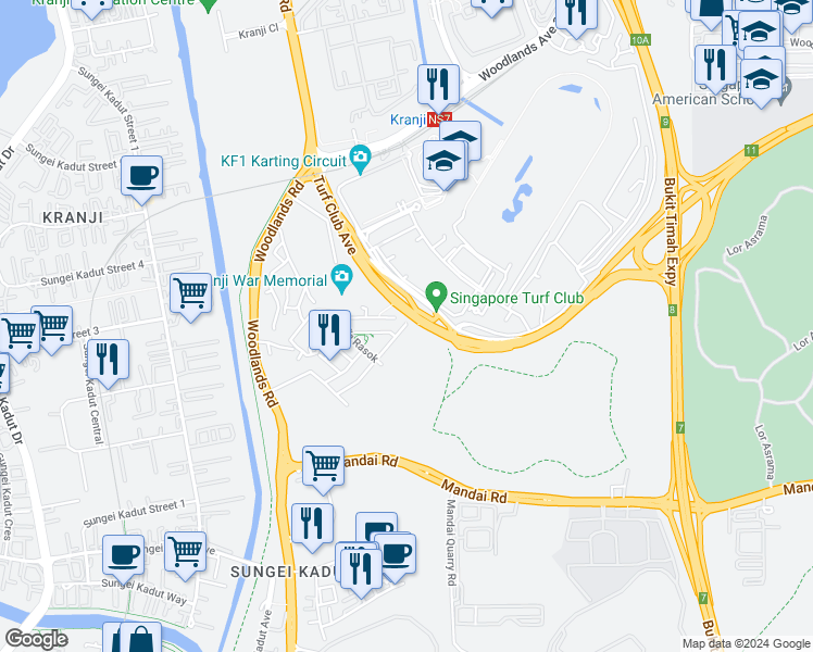 map of restaurants, bars, coffee shops, grocery stores, and more near in Singapore