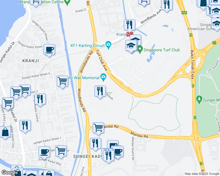map of restaurants, bars, coffee shops, grocery stores, and more near in Singapore