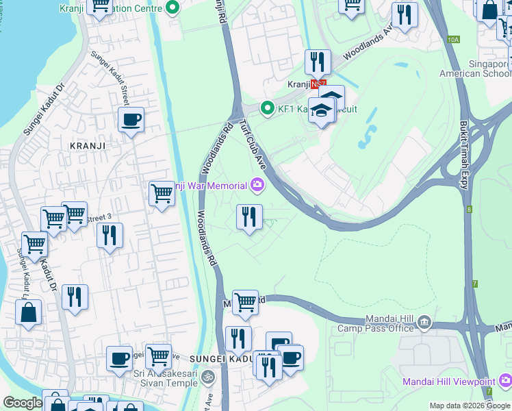 map of restaurants, bars, coffee shops, grocery stores, and more near in Singapore