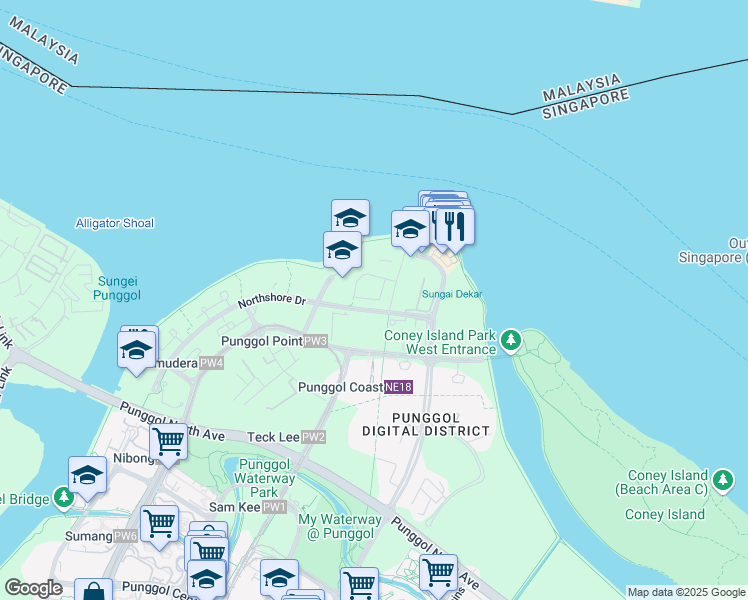 map of restaurants, bars, coffee shops, grocery stores, and more near in Singapore