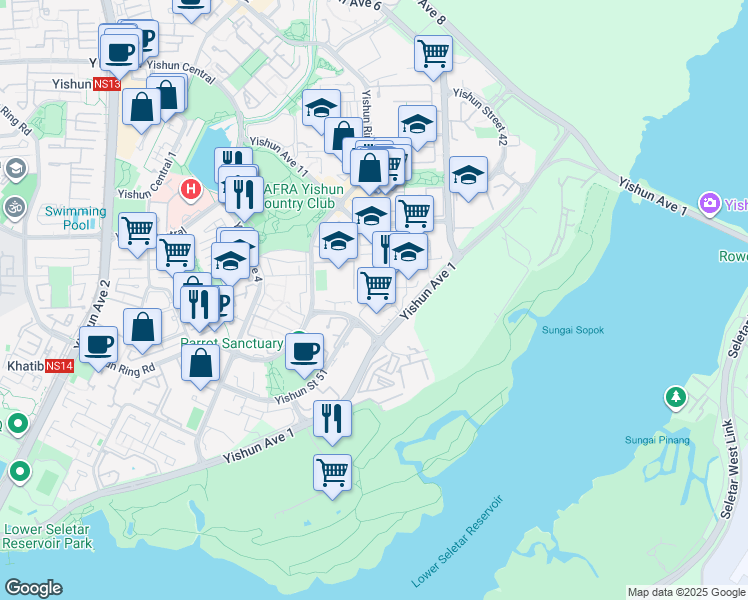 map of restaurants, bars, coffee shops, grocery stores, and more near in Singapore