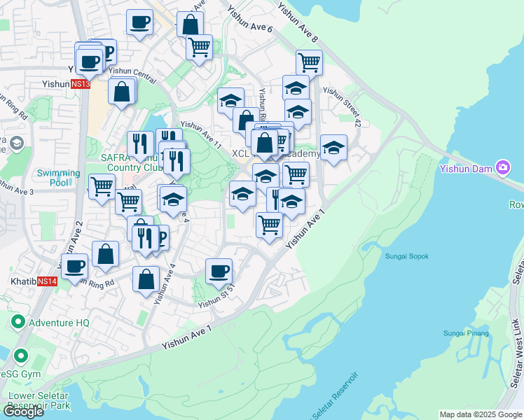 map of restaurants, bars, coffee shops, grocery stores, and more near in Singapore