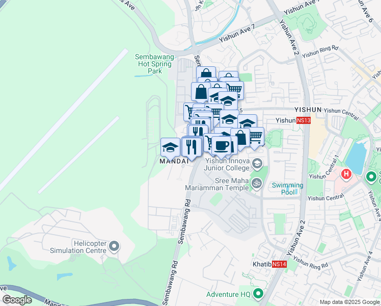 map of restaurants, bars, coffee shops, grocery stores, and more near in Singapore