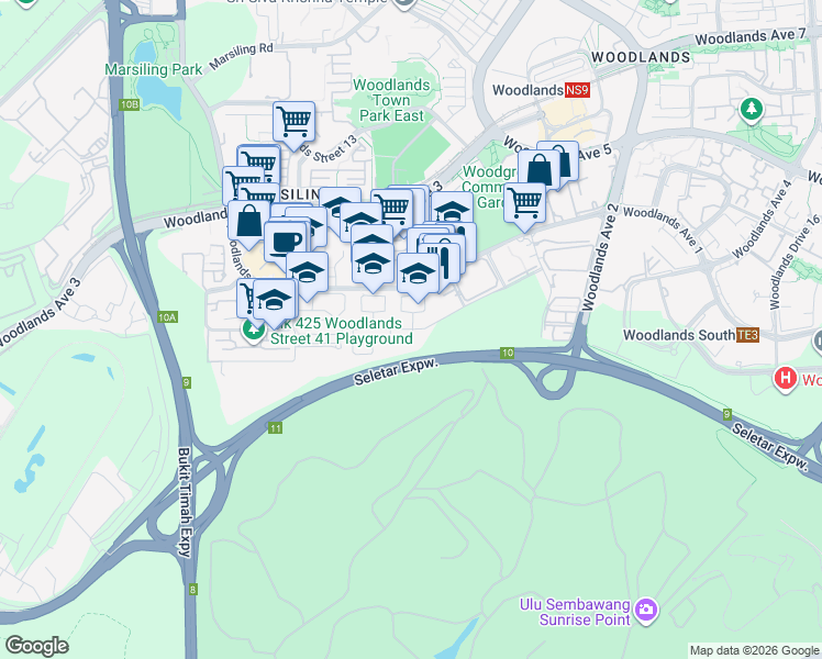 map of restaurants, bars, coffee shops, grocery stores, and more near in Singapore