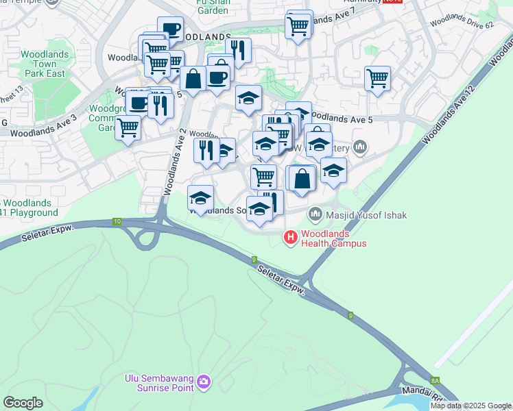 map of restaurants, bars, coffee shops, grocery stores, and more near in Singapore