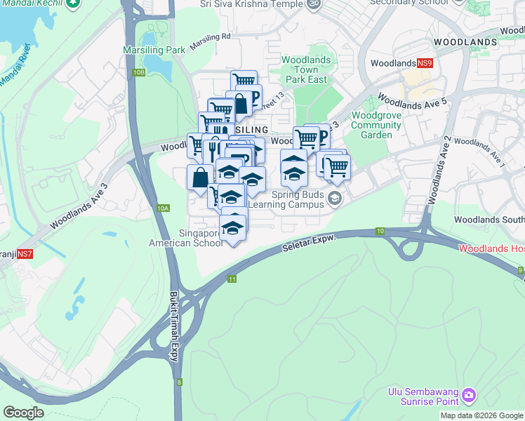 map of restaurants, bars, coffee shops, grocery stores, and more near in Singapore
