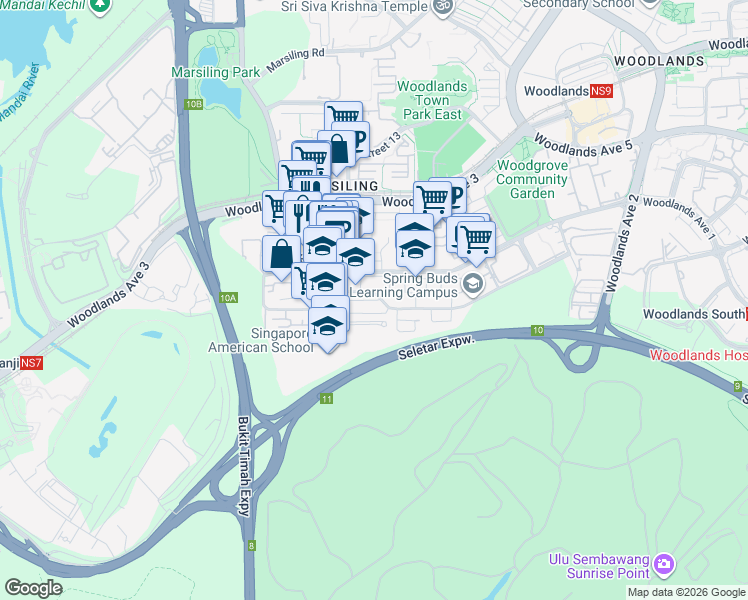 map of restaurants, bars, coffee shops, grocery stores, and more near in Singapore
