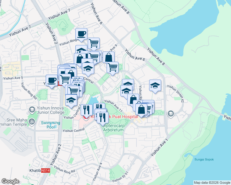 map of restaurants, bars, coffee shops, grocery stores, and more near in Singapore