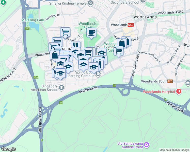 map of restaurants, bars, coffee shops, grocery stores, and more near in Singapore