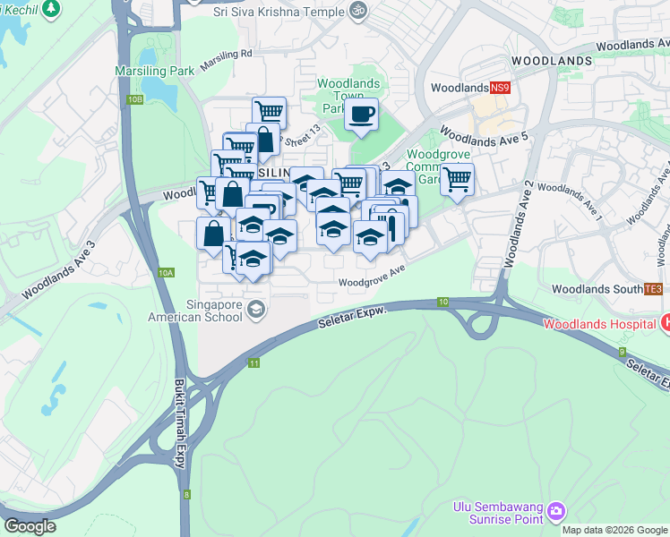 map of restaurants, bars, coffee shops, grocery stores, and more near in Singapore