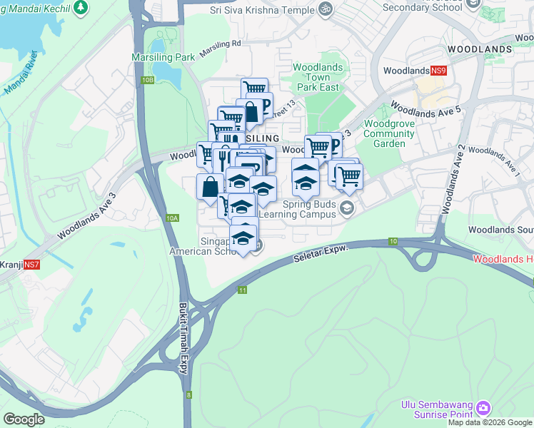 map of restaurants, bars, coffee shops, grocery stores, and more near in Singapore