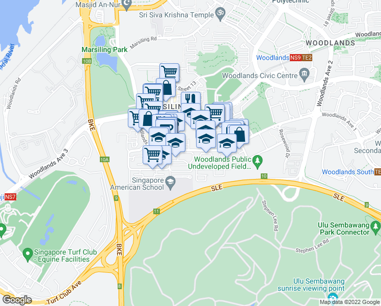map of restaurants, bars, coffee shops, grocery stores, and more near in Singapore