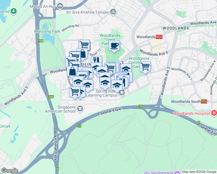 map of restaurants, bars, coffee shops, grocery stores, and more near in Singapore