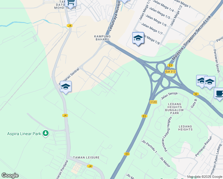 map of restaurants, bars, coffee shops, grocery stores, and more near 1 Persiaran Teknologi Perintis in Iskandar Puteri