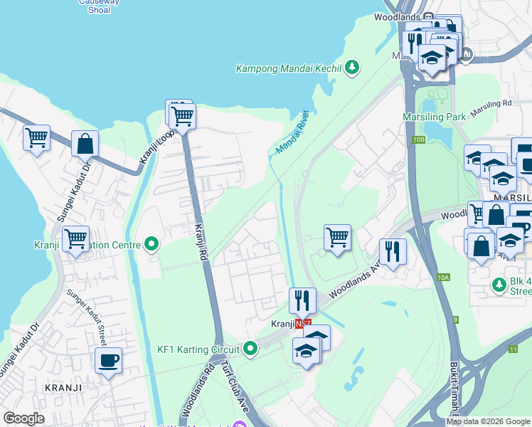 map of restaurants, bars, coffee shops, grocery stores, and more near in Singapore