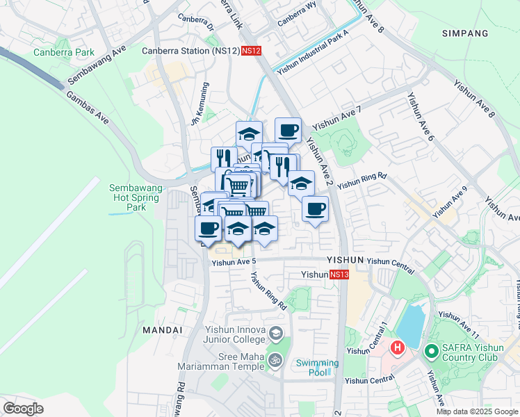 map of restaurants, bars, coffee shops, grocery stores, and more near in Singapore