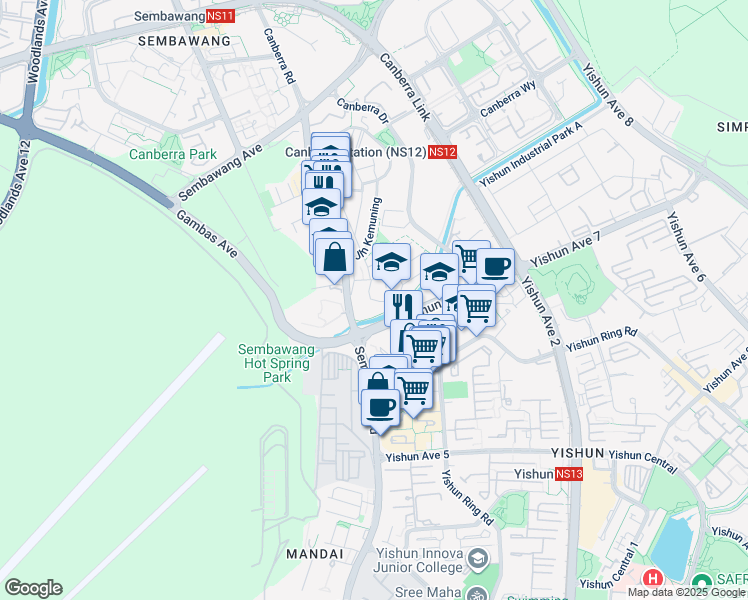 map of restaurants, bars, coffee shops, grocery stores, and more near in Singapore