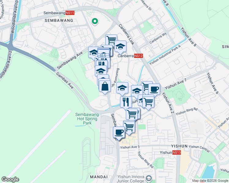 map of restaurants, bars, coffee shops, grocery stores, and more near in Singapore