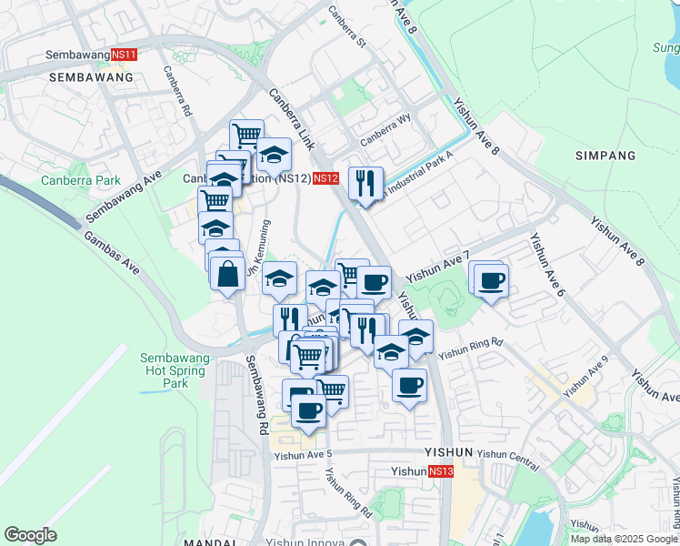 map of restaurants, bars, coffee shops, grocery stores, and more near in Singapore